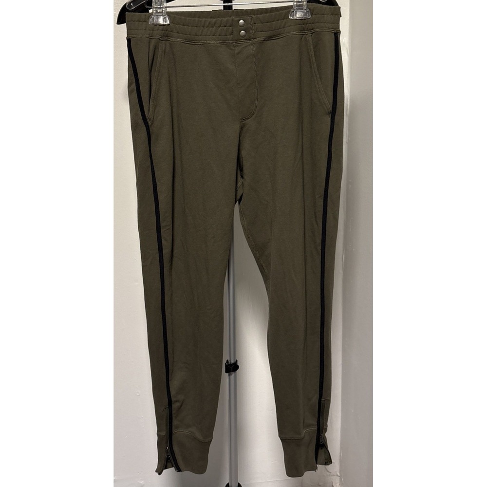 Abercrombie & Fitch Jogger Pants Mens Size XL Stretch Green zipper at ankle